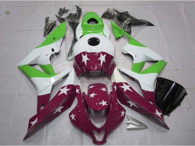 Shop Green and Maroon Stars and Stripes Honda CBR600RR Motorcycle Fairings 07-08 Shop Green and Maroon Stars and Stripes Honda CBR600RR Motorcycle Fairings 07-08
