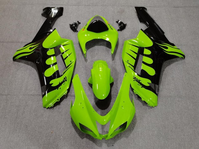Shop Green Flame Kawasaki ZX6R Motorcycle Fairings 07-08 Shop Green Flame Kawasaki ZX6R Motorcycle Fairings 07-08