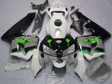 Shop Green Splatter on Gloss Black Honda CBR600RR Motorcycle Fairings 05-06
