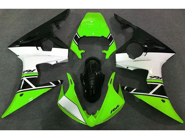 Shop Green White and Black Yamaha R6 Motorcycle Fairings 03-04 Shop Green White and Black Yamaha R6 Motorcycle Fairings 03-04
