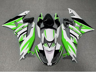 Shop Green White and Black Zag Kawasaki ZX6R Motorcycle Fairings 09-12
