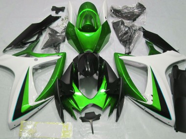 Shop Green & White Suzuki GSXR750 Motorcycle Fairings 06-07
