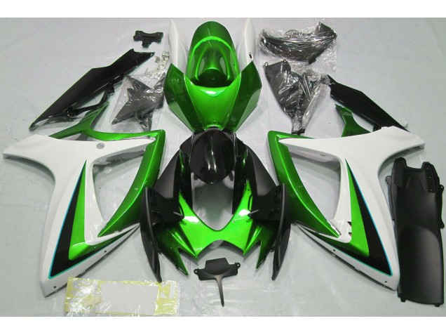 Shop Green & White Suzuki GSXR750 Motorcycle Fairings 06-07 Shop Green & White Suzuki GSXR750 Motorcycle Fairings 06-07
