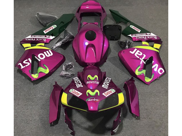 Shop Hot Pink Movistar Honda CBR600RR Motorcycle Fairings 03-04 Shop Hot Pink Movistar Honda CBR600RR Motorcycle Fairings 03-04