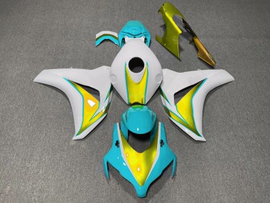 Shop Light Blue and Gold Honda CBR1000RR Motorcycle Fairings 08-11