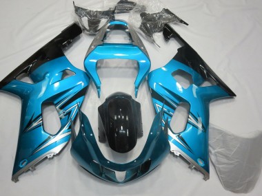 Shop Light Blue and Silver Suzuki GSXR750 Motorcycle Fairings 01-03