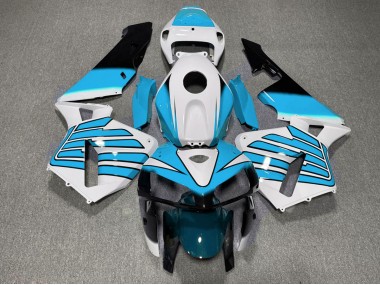 Shop Light Blue and White Wings Honda CBR600RR Motorcycle Fairings 05-06