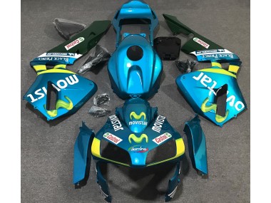 Shop Light Blue Movistar Honda CBR600RR Motorcycle Fairings 03-04