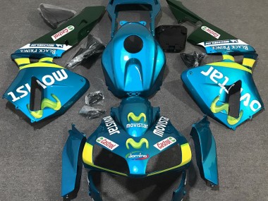 Shop Light Blue Movistar Honda CBR600RR Motorcycle Fairings 03-04