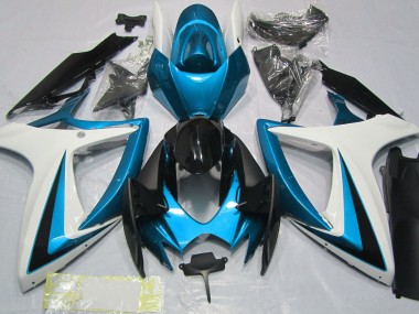 Shop Light Blue & White Suzuki GSXR750 Motorcycle Fairings 06-07