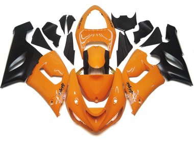 Shop Light Orange and Black Kawasaki ZX6R Motorcycle Fairings 05-06