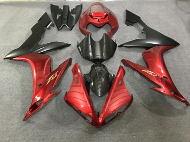 Shop Maroon Red and Carbon Style Yamaha R1 Motorcycle Fairings 04-06