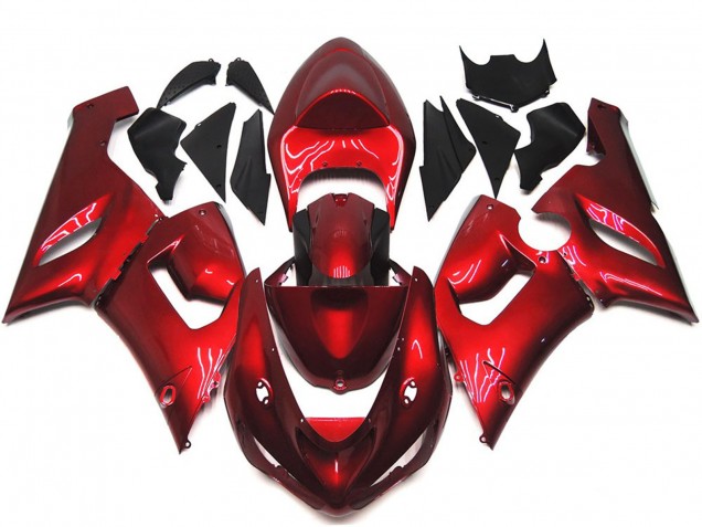 Shop Maroon Red Kawasaki ZX6R Motorcycle Fairings 05-06 Shop Maroon Red Kawasaki ZX6R Motorcycle Fairings 05-06