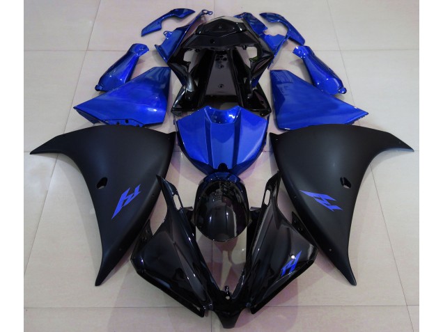 Shop Matte Black and Blue Yamaha R1 Motorcycle Fairings 13-14 Shop Matte Black and Blue Yamaha R1 Motorcycle Fairings 13-14