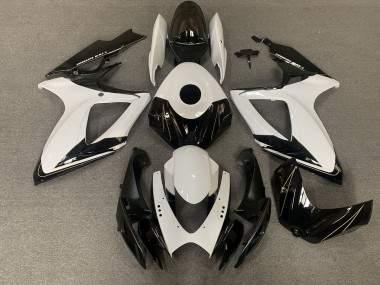 Shop Matte Black and Gloss White Suzuki GSXR750 Motorcycle Fairings 06-07