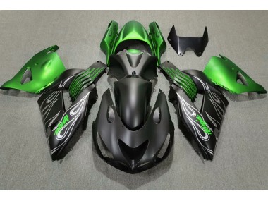 Shop Matte Black and Green Kawasaki ZX14R Motorcycle Fairings 06-11