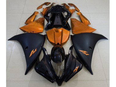Shop Matte Black and Orange Yamaha R1 Motorcycle Fairings 13-14