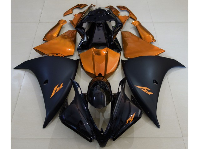 Shop Matte Black and Orange Yamaha R1 Motorcycle Fairings 13-14 Shop Matte Black and Orange Yamaha R1 Motorcycle Fairings 13-14