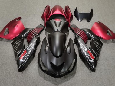 Shop Matte Black and Red Kawasaki ZX14R Motorcycle Fairings 06-11