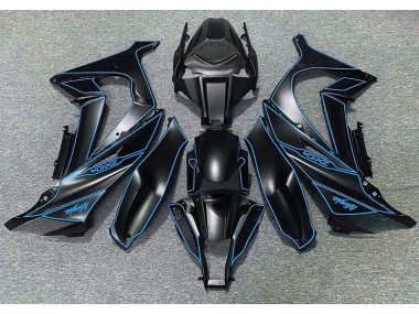 Shop Matte Black & Blue Lining Kawasaki ZX10R Motorcycle Fairings 11-15