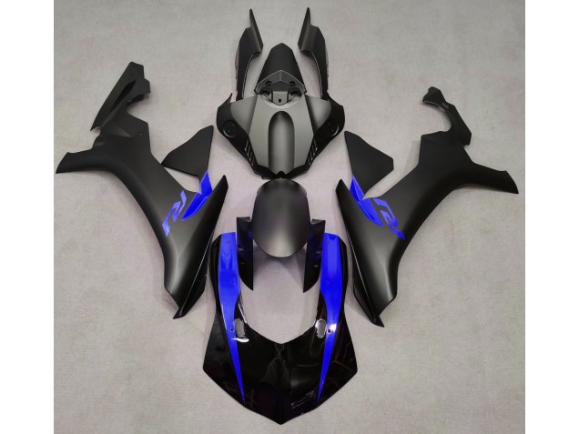 Shop Matte Black & Blue Yamaha R1 Motorcycle Fairings 15-19 Shop Matte Black & Blue Yamaha R1 Motorcycle Fairings 15-19