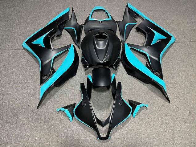 Shop Matte Black & Cyan Honda CBR600RR Motorcycle Fairings 07-08 Shop Matte Black & Cyan Honda CBR600RR Motorcycle Fairings 07-08