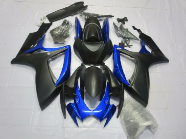 Shop Matte Black Gloss Blue Suzuki GSXR Motorcycle Fairings 600-750 Motorcycle Fairings 06-07