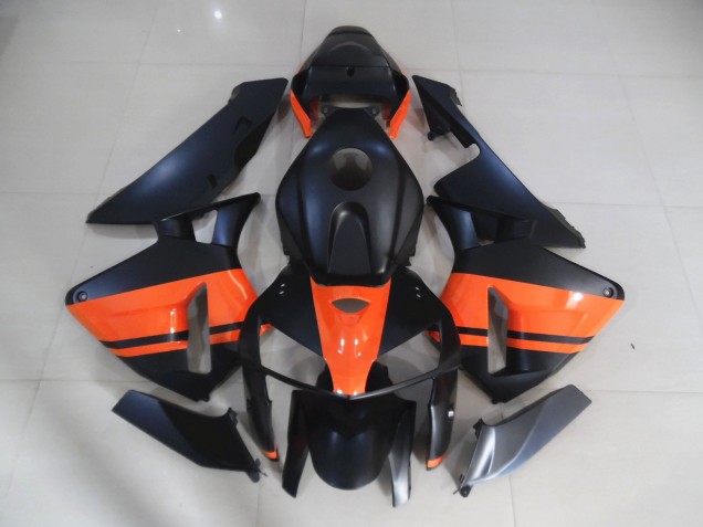 Shop Matte Black & Gloss Orange Honda CBR600RR Motorcycle Fairings 05-06