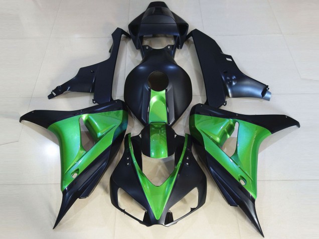 Shop Matte Black & Green Honda CBR1000RR Motorcycle Fairings 06-07