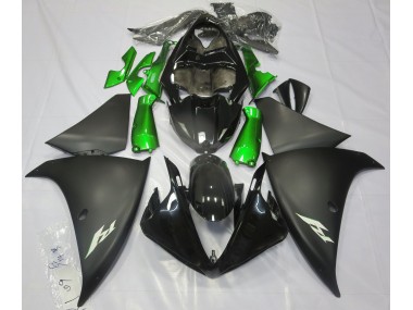 Shop Matte Black & Green Yamaha R1 Motorcycle Fairings 09-12