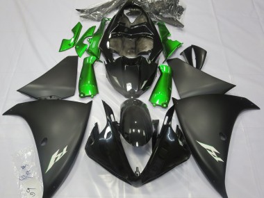 Shop Matte Black & Green Yamaha R1 Motorcycle Fairings 09-12