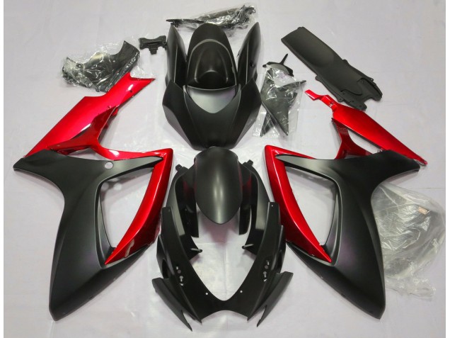 Shop Matte Black & Red Suzuki GSXR750 Motorcycle Fairings 06-07 Shop Matte Black & Red Suzuki GSXR750 Motorcycle Fairings 06-07