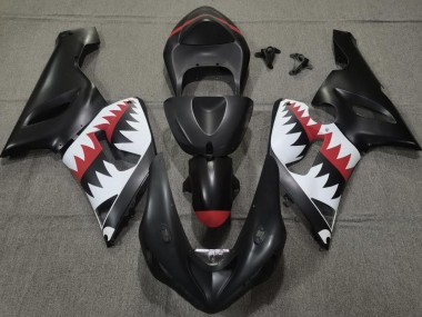 Shop Matte Black Shark Kawasaki ZX6R Motorcycle Fairings 05-06