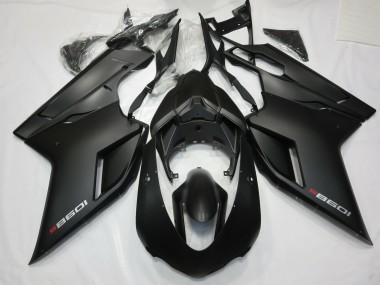 Shop Matte Black with Red Ducati 848 Motorcycle Fairings 1098 Motorcycle Fairings 1198 Motorcycle Fairings 07-12