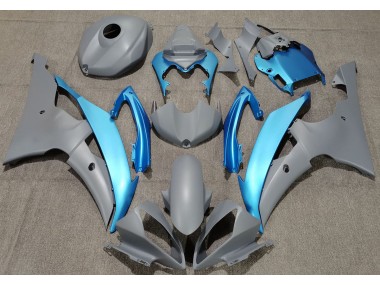 Shop Matte Grey & Sky Blue Yamaha R6 Motorcycle Fairings 08-16