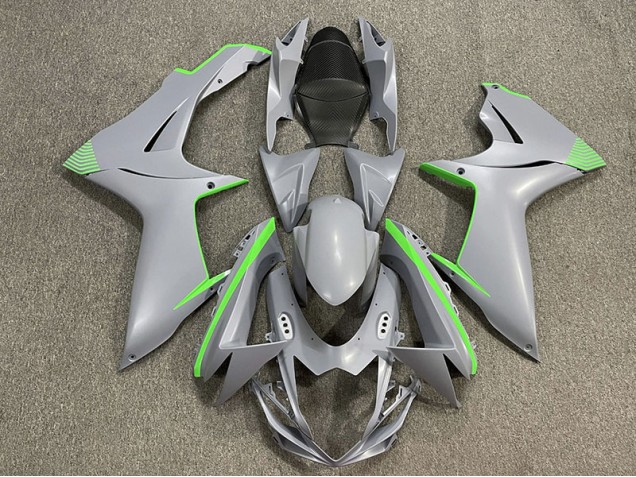 Shop Matte Nardo Gray & Green Accents Suzuki GSXR750 Motorcycle Fairings 11-20 Shop Matte Nardo Gray & Green Accents Suzuki GSXR750 Motorcycle Fairings 11-20