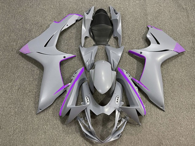 Shop Matte Nardo Gray & Purple Accents Suzuki GSXR750 Motorcycle Fairings 11-20 Shop Matte Nardo Gray & Purple Accents Suzuki GSXR750 Motorcycle Fairings 11-20