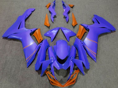 Shop Matte Ocean Blue & Orange Suzuki GSXR750 Motorcycle Fairings 11-20