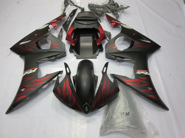 Shop Matte red flame Yamaha R6 Motorcycle Fairings 03-04 Shop Matte red flame Yamaha R6 Motorcycle Fairings 03-04