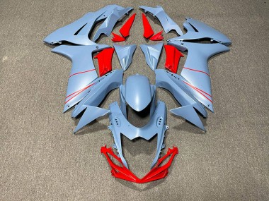 Shop Matte Sky Blue & Red Suzuki GSXR750 Motorcycle Fairings 11-20