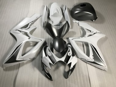 Shop Matte White and Grey Suzuki GSXR750 Motorcycle Fairings 06-07