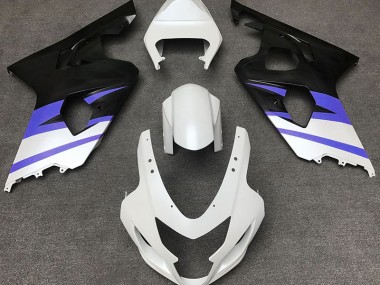 Shop Matte White & Blue Suzuki GSXR750 Motorcycle Fairings 04-05