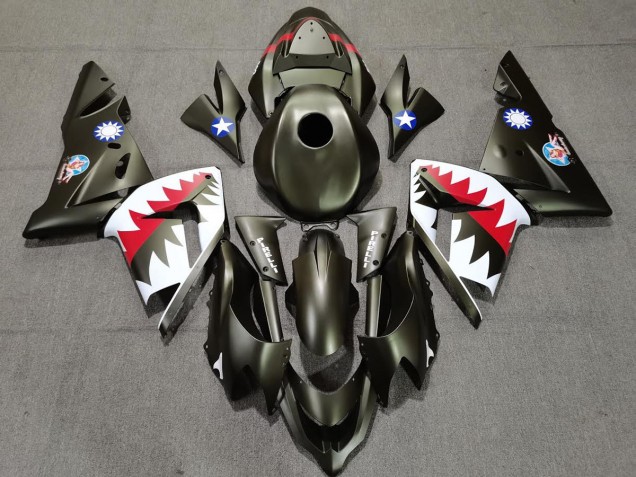 Shop Military Green Shark Kawasaki ZX10R Motorcycle Fairings 04-05 Shop Military Green Shark Kawasaki ZX10R Motorcycle Fairings 04-05
