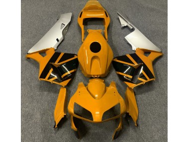 Shop Mustard Yellow & Matte Silver Honda CBR600RR Motorcycle Fairings 03-04