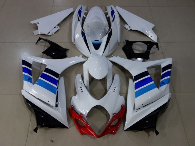 Shop OEM Style Blue and White Suzuki GSXR Motorcycle Fairings 1000 Motorcycle Fairings 07-08 Shop OEM Style Blue and White Suzuki GSXR Motorcycle Fairings 1000 Motorcycle Fairings 07-08
