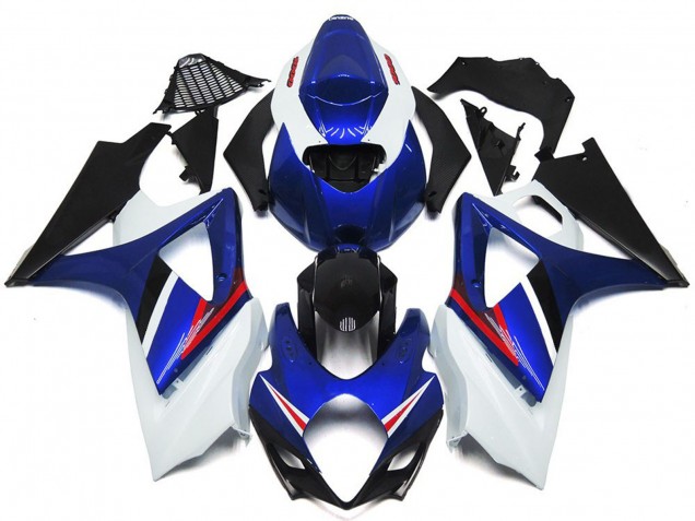 Shop OEM Style Gloss Blue and White Red Logo Suzuki GSXR Motorcycle Fairings 1000 Motorcycle Fairings 07-08 Shop OEM Style Gloss Blue and White Red Logo Suzuki GSXR Motorcycle Fairings 1000 Motorcycle Fairings 07-08
