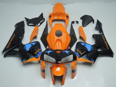 Shop Orange and Black Splatter Honda CBR600RR Motorcycle Fairings 05-06