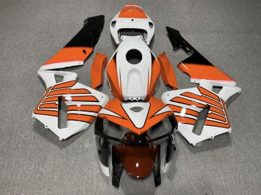 Shop Orange and White Wings Honda CBR600RR Motorcycle Fairings 05-06