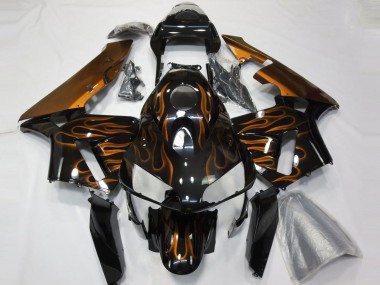 Shop Orange Flames Honda CBR600RR Motorcycle Fairings 03-04