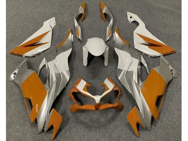 Shop Orange White and Silver Kawasaki ZX6R Motorcycle Fairings 19-20